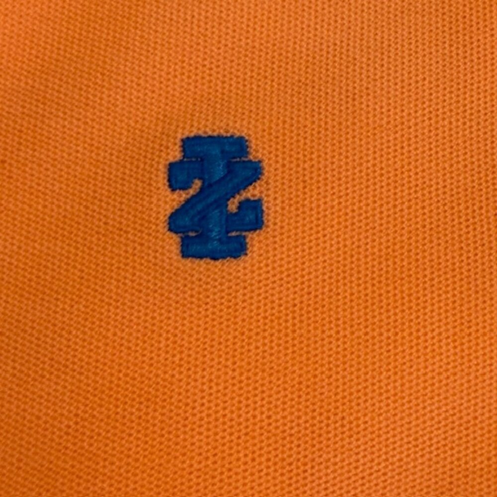 IZOD Men's X-Large Pumpkin Orange Grid Swing-Flex Performance Golf Polo Shirt - Picture 8 of 9